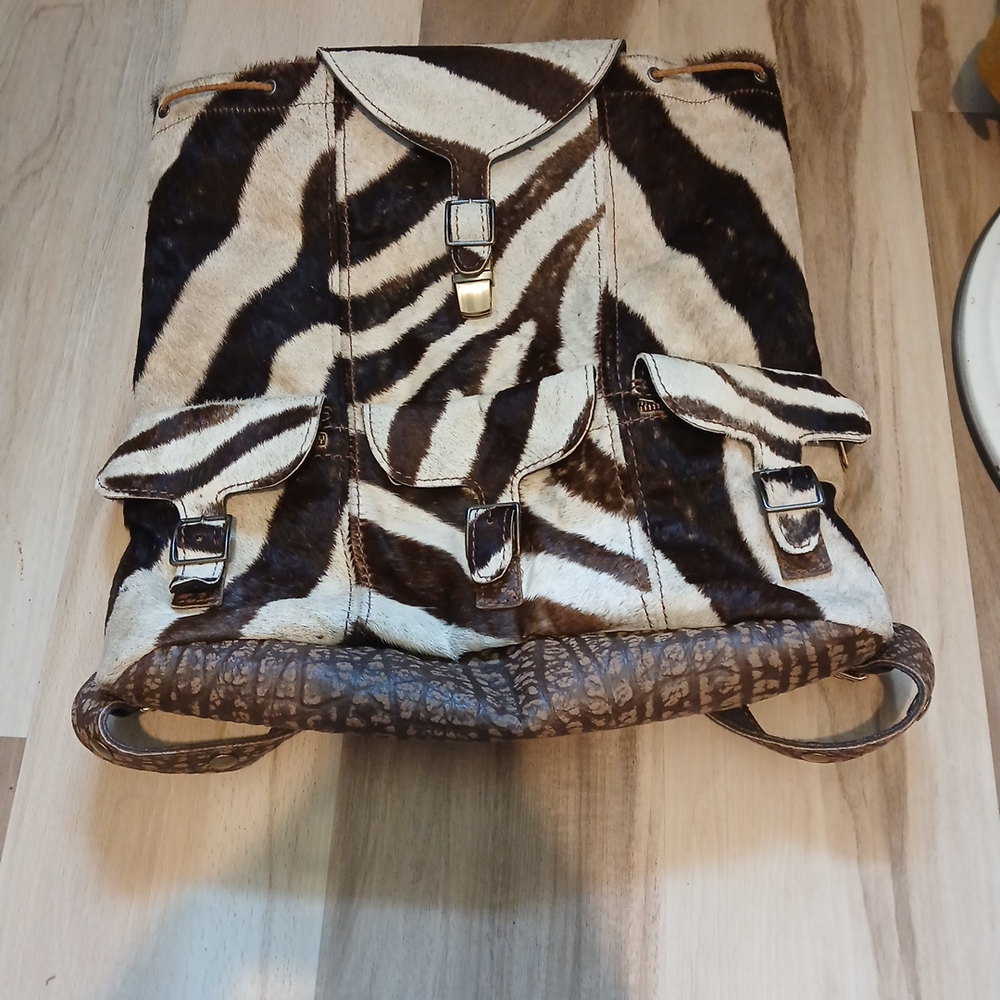 GENUINE ZEBRA HIDEB& CAPE BUFFALO Women's Backpack